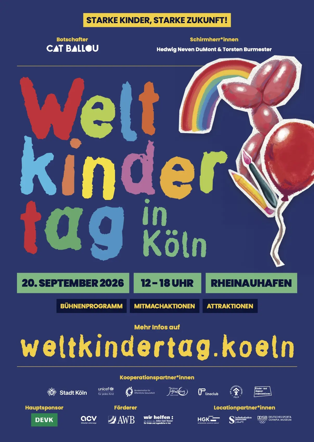 Plakat zum Weltkindertag 2026 in Köln